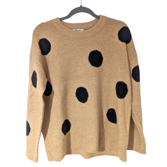 Madewell Dot Pullover Sweater, Camel Polkadot, Size S - Picture 3 of 8